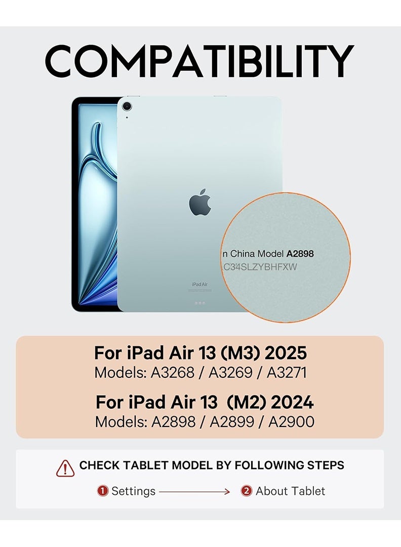 Theodor iPad Air 13-Inch M3 2025/ M2 2024 Case with Keyboard Wireless Magnetically Detachable Case , Auto Sleep/Wake -Black - Image 2